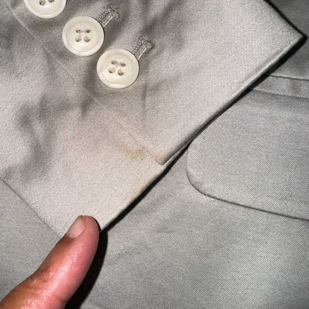 Alice +‎ Olivia Blazer Jacket XS Tan Preppy Cotton Notch Lapel Single Breasted
